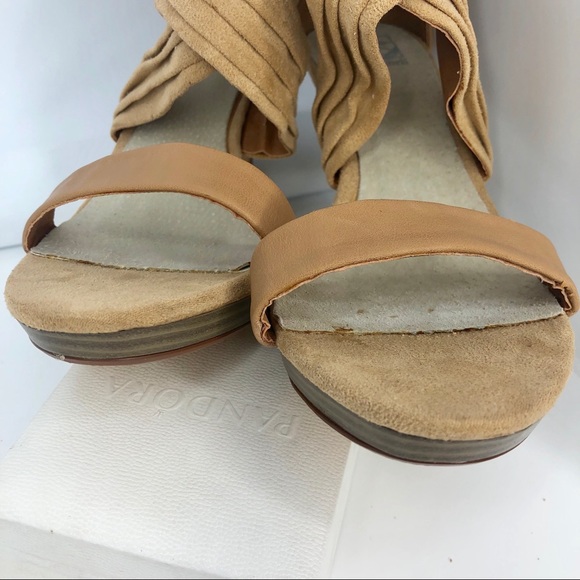 🌵Pilar Abril Tan Wrap Style Zip Back Heels 8 1/2 - Picture 7 of 8